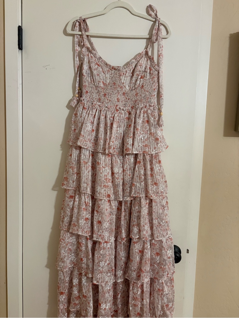 Petal & Pup Blush Floral Tiered Maxi Dress